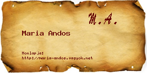 Maria Andos névjegykártya